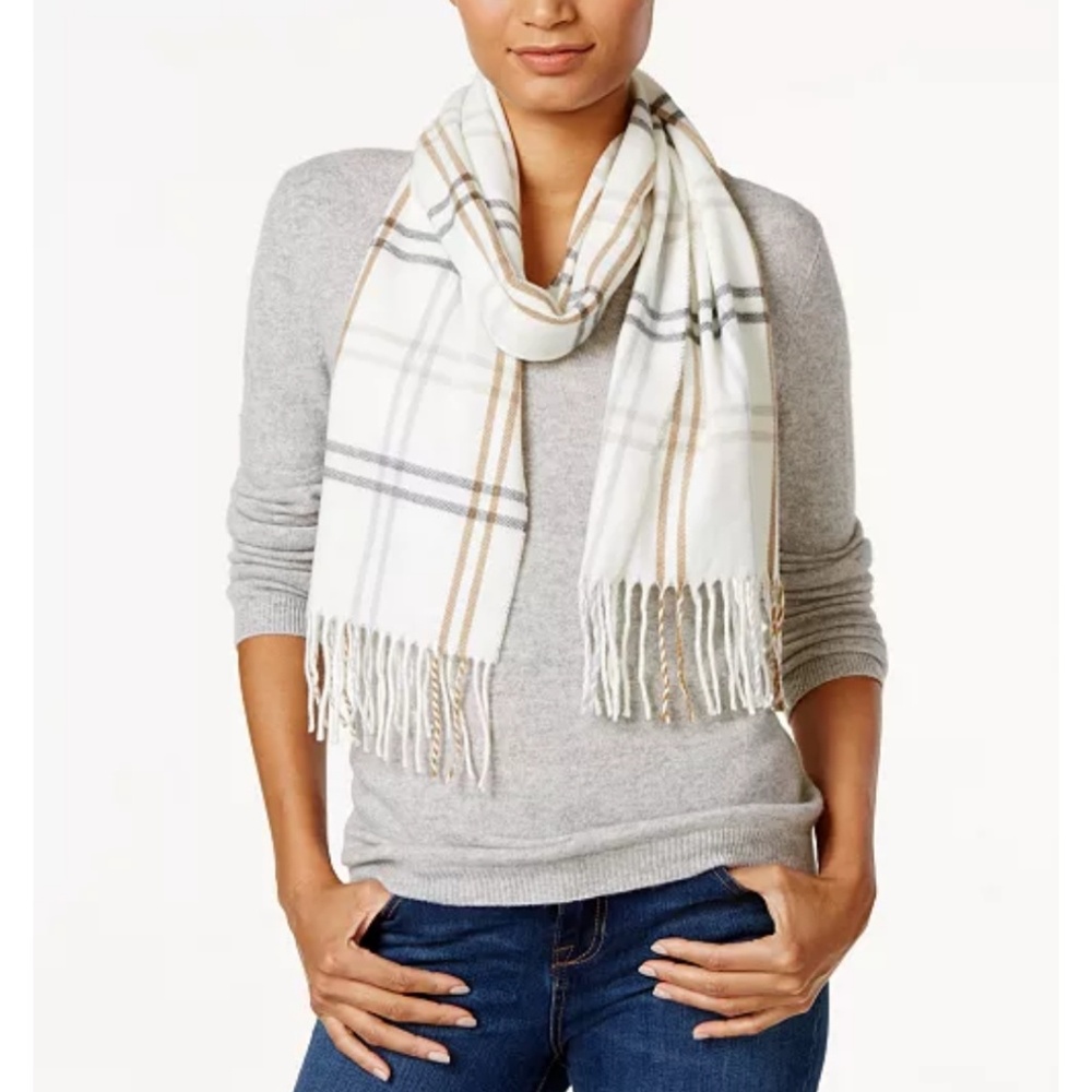 Cejon Grid Pattern Plaid Woven Scarf